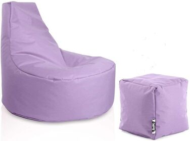 Геймерське крісло з набором мішків Cube Bean Bag Ø75 см, висота сидіння 30 см, висота 80 см 35 x 35 см кубічний бузковий