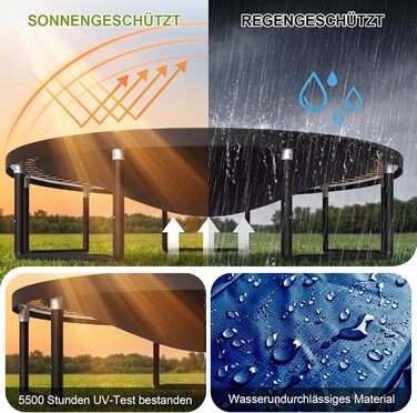 Батут садовий Devoko з сіткою та баскетбольним кільцем, 366 см, до 150 кг - для дітей та дорослих, блакитний