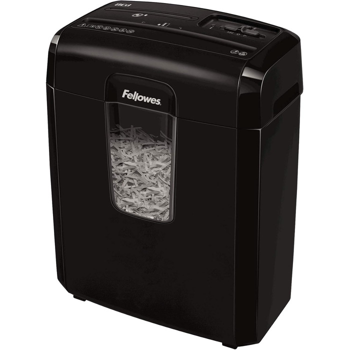Fellowes LX50 – Шредер для офісу та дому, 8 листів, Cross Cut, 17л кошик, чорний