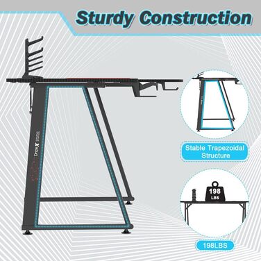 Ігровий стіл Dripex L-подібний 160см, ергономічний комп'ютерний стіл для офісу та дому, посилання