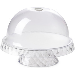 Форма для випічки Omada Design Linea Diamond з акрилу, діаметром 36 см, з кришкою та підставкою для фруктів/випічки, Made in Italy