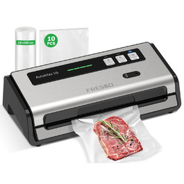 Вакууматор FRESKO Automatik для продуктів з турбо-режимом (15л/хв), автоматичний вакуумний пакувальник, 2 рулони в комплекті