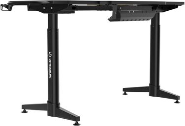 ULTRADESK Стол для роботи та ігор, регульована висота, електричний, 140x68 см, з XL-кілимком для миші (зелений)