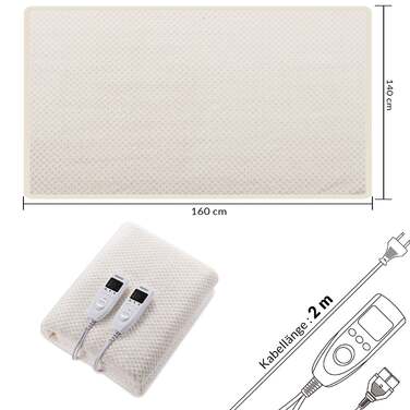 Двомісна ковдра з підігрівом Coral Fleece Grey 160x140см з автоматичним вимкненням