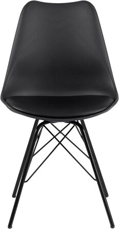 AC Design Furniture Emanuel: Комплект з 2-х обідніх стільців, чорний, PU/Метал, 48,5 x 85,5 x 54 см