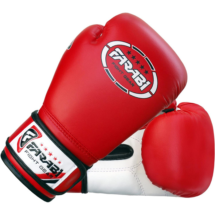 Спортивні боксерські рукавички Фарабі, 6 унцій, 8 унцій, дитячі боксерські рукавички для ММА, муай-тай, кікбоксингу, спарингу, боксерська груша, тренувальні дитячі боксерські рукавички (червоні, 8 унцій)