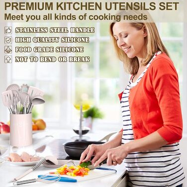 Набір кухонних аксесуарів Umite Chef: 43 предмети з нержавіючої сталі, антипригарне покриття, стійке до нагріву, бежевий