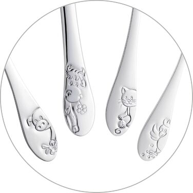 Персоналізований набір дитячого посуду Kinderbesteck (4 предмети) з гравіюванням імені – ніж, виделка, ложка, чайна ложка. Ідеальний подарунок на народження, хрещення, день народження (для любителів фермерської тематики)