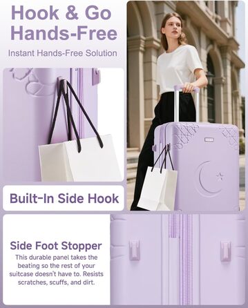 Набір валіз Sea Choice 3 шт. з жорстким корпусом, розширюваний, з TSA замком (фіолетовий)