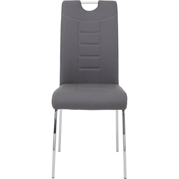 Стілець для їдальні Andrea, штучна шкіра, хромоване коліщатко, сірий (2 шт., 100x43x64 см)