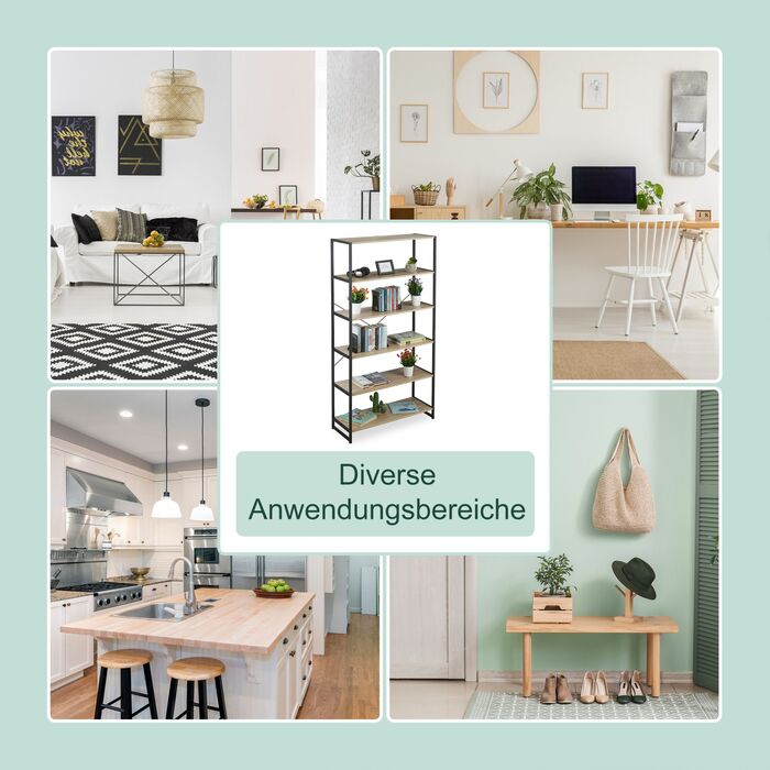 Стелаж Relaxdays з 6 секціями в індустріальному стилі