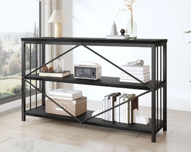 Стелаж IBF з 3 полицями, індустріальний стиль, 120x34x74 см, чорний