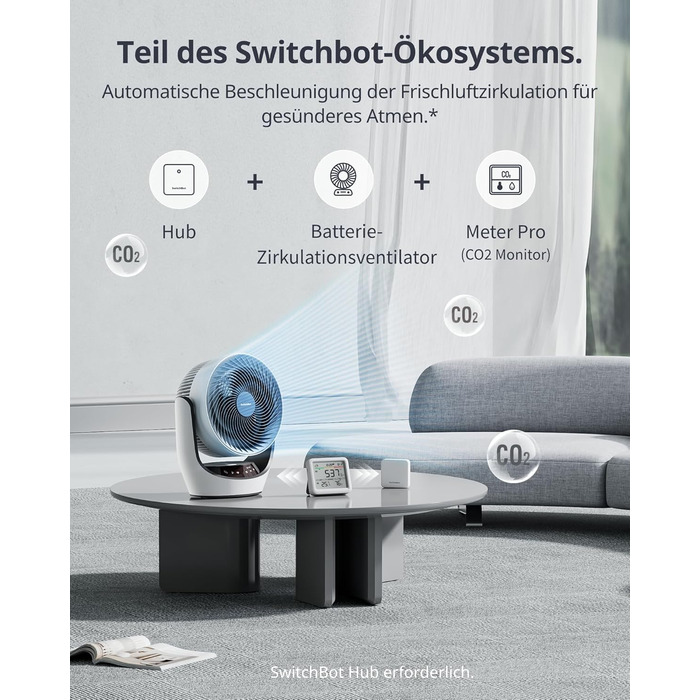SwitchBot Датчик CO2 з термометром та гігрометром, вимірювач якості повітря з CO2-аллармом, Bluetooth, 2 роки історії даних, потрібен хаб