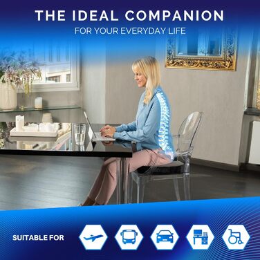 Ортопедична подушка для сидіння: офіс, авто та ін. З Memory Foam, для полегшення навантаження на куприк та сідничні кістки (Soft, 45-70 кг)