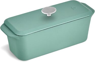 Форма для випічки Springlane з чавуну з кришкою 3L, емальована, для хліба, паштетів та запіканок, 33,5 x 13 см, м'ятного кольору