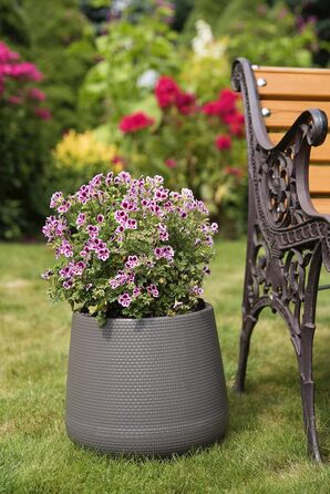 Верденія Горщик для квітів Агат Сірий, 23 см - пластиковий горщик для дому та саду
