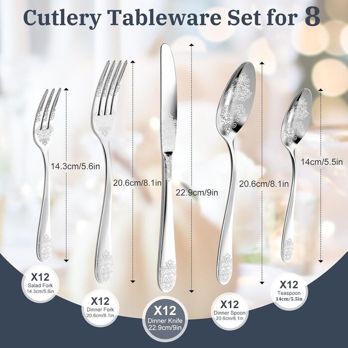 Набір столових приборів DRAGON RIOT Gold 30 предметів: нержавіюча сталь, для 6 осіб, з ножем, виделкою, ложкою, для дому, ресторану, вечірки.