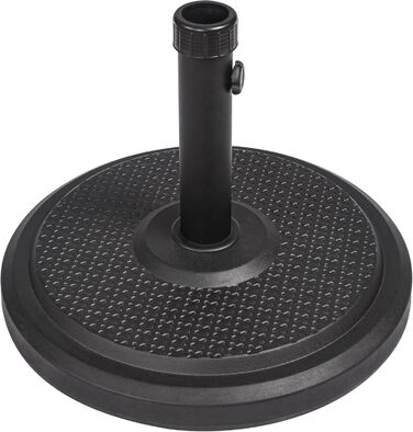 Підставка для парасольки Paramondo, кругла, з полімерного бетону, для масту до Ø 50 мм, з адаптерними втулками (чорна)