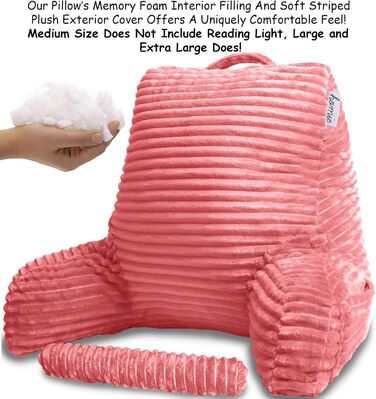 Крісло-мішок Homie з підставкою для зап'ястя, підлокітниками та спинкою для відпочинку, читання, роботи за ноутбуком та перегляду телевізора (біле). Розмір: Small, Колір: Rose