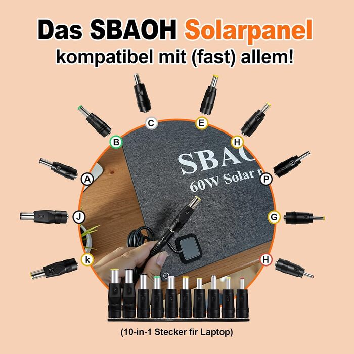 Портативна електростанція SBAOH 296Wh з LED-ліхтариком, 300W, 230V, USB, DC, для кемпінгу та подорожей (з сонячною панеллю 60W)