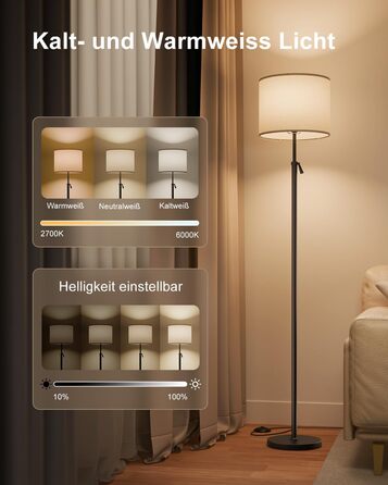 Світлодіодна торшер DUSKTEC RGB для вітальні, смарт-лампа з димером, керування через APP, тепле та холодне біле світло, 10W, 1200LM, регульована висота