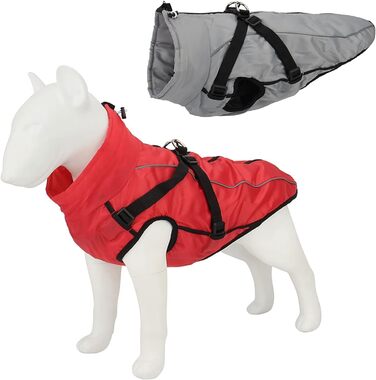 Куртка для собак Водонепроникне пальто для собак, тепле зимове пальто для собак, світловідбиваючий жилет для собак L Червоний