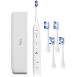 Електрична зубна щітка для дорослих B10PRO - акумулятор до 180 днів, 5 режимів, 48000 вібрацій/хв, IPX8, таймер, 4 насадки (рожева)