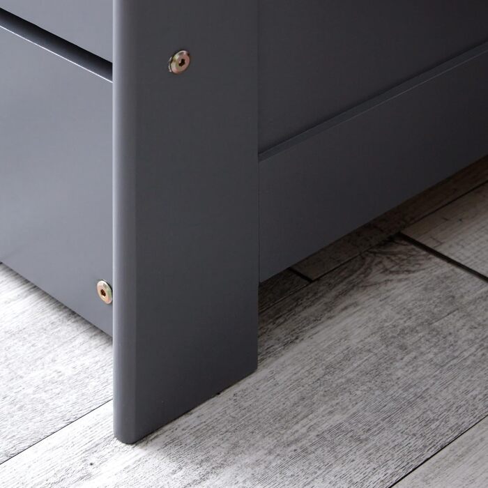 Висувне ліжко Homestyle4u 90x200 з ящиком для зберігання, дерев'яне ліжко з ламелями для дітей, сірий колір