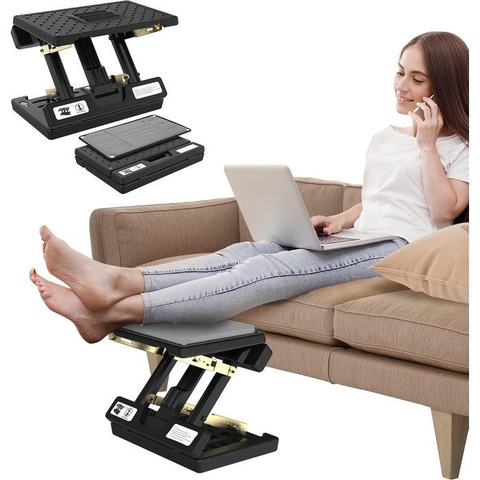 Підніжка під стіл для офісу та дому: регульована, з масажером та м'яким покриттям, складна, ергономічна | Vhelyom
