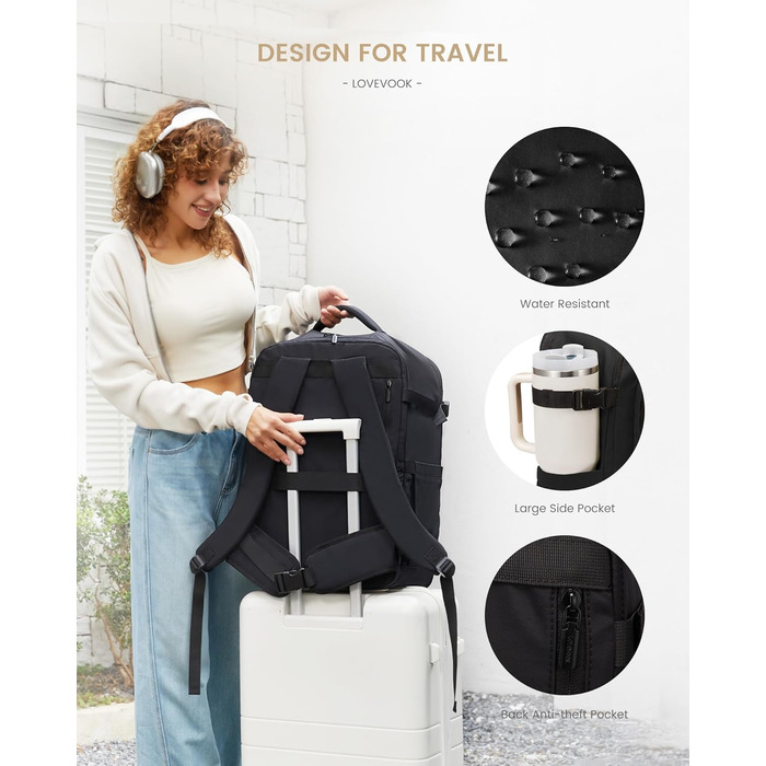 Рюкзак для ручної поклажі OVEVOOK: 40 л, водонепроникний, для подорожей, 17