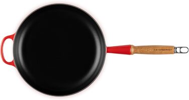 Сковорода Le Creuset Signature з чавуну з дерев'яною ручкою, 24 см, Kirschrot (Вишневий)