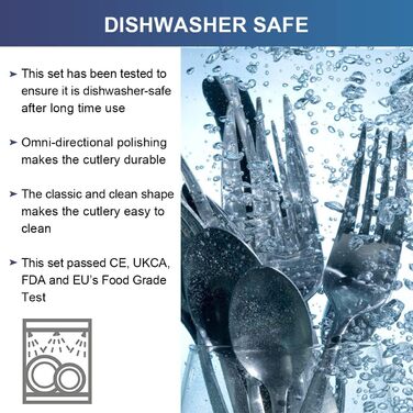Набір столових приборів Ben & Bel на 6 осіб (24 шт.) з нержавіючої сталі: ножі, виделки, ложки, подарункова коробка, легко миється, придатний для миття в посудомийній машині