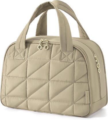 Сумка для косметики BAGSMART для жінок, велика дорожня косметичка, об'ємна косметична сумочка, дорожня сумочка для макіяжу та косметики з ручкою (коричнева)