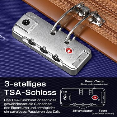 Набір валіз Joyway 5 предметів з ABS пластику, розширюваний, з TSA замком та 4 колесами (Marineblau)