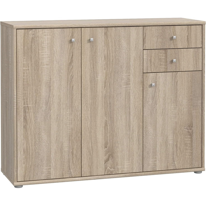 Книжкова шафа Newroom Полиця Sonoma Oak Modern - 73.7x85.5x34.8 см (ШxВxГ) - Шафа з стоячою полицею - Albus.Seventeen Офіс Кабінет Вітальня (02- Комод)