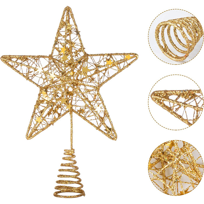 Ялинкова іграшка Anstore, ялинкова іграшка Ялинкова зірка Ялинкова іграшка з 30 світлодіодами, 31 см, золото