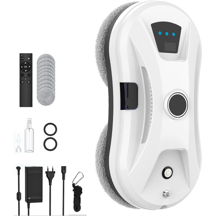 Робот для миття вікон 5600Pa з автоматичним подачею води, для внутрішніх та зовнішніх вікон, з інтелектуальною системою розпізнавання країв, 10 шматків мікрофібри