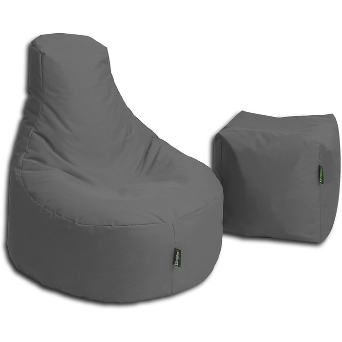 Набір подушок для годування Cushion Lounge Gamer Beanbag Крісло оригінальна подушка для сидіння, придатна для внутрішнього та зовнішнього використання, попередньо заповнена в 32 кольорах (антрацит)