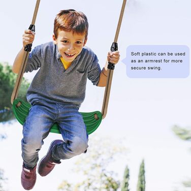 Дитяча гойдалка BeneLabel для дому та саду, міцна гума, регульоване тросове крісло, 130-200 см, для підлітків/дорослих, зелений, 113 кг