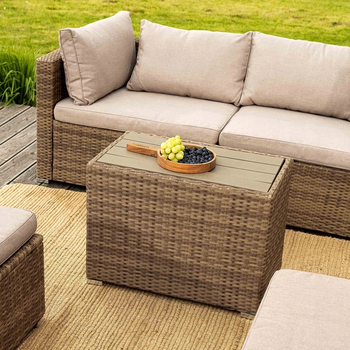 Комплект садових меблів di Volio Alzano DV-076GF, техноротанг, бежевий, 5 предметів