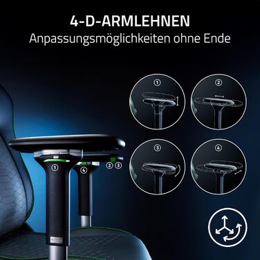 Ігровий крісло Razer Iskur V2 X з підтримкою попереку (м'яка тканина, 2D підлокітники, щільна піна)