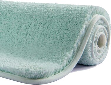 Килимок для ванної SFLXO 80 см x 50 см нековзний килимок для ванної можна прати в пральній машині протиковзкий килимок для ванної М'які водопоглинаючі Килимки для ванної пухнастий килимок з мікрофібри для ванної багаторазовий (Aqua, 70 x 120 см)