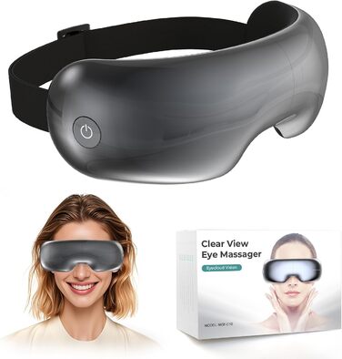 Масажер для очей Aspria® Eyecloud Vision з підігрівом та Bluetooth, видимий дизайн, масаж повітрям, розслаблення очей для втомлених/сухих очей, подарунок для жінок, чоловіків, друзів та сім'ї