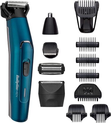 Мультитример BaByliss MT890E з японської сталі 12-в-1, водонепроникний, 12 насадок для обличчя та тіла