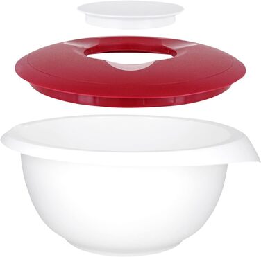 Набір для випічки Westmark Back-Set 4 шт. з мисками, вінчиком, мірним посудом та скребком/демідером, пластик, білий/червоний/прозорий