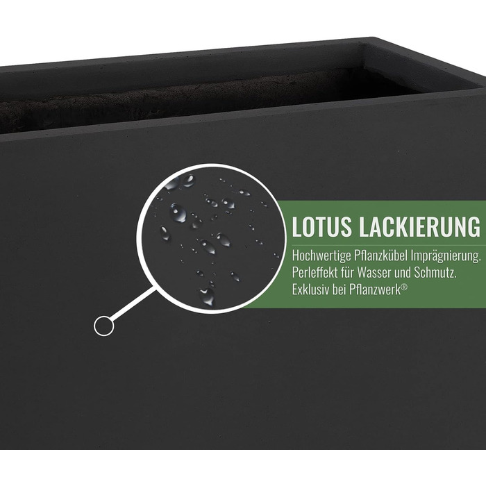 Планцверк® Горщик для рослин конічної форми з фібергласу, 70x33x33 см. Стійкий до погодних умов, преміум-якість, покриття Lotus-Effekt. Антрацит, 70 см