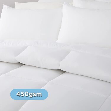 Покривало для ліжка 135x200 зимовий тепле-зимовий пухова ковдра 135x200 450GSM з начинкою, Eko Tex, стьобана ковдра для алергіків (155x220 см, біле)