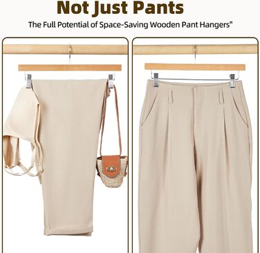 Дерев'яні вішалки для штанів та одягу HOUSE DAY з кліпсами, 25 шт. - білі, 35.5 см, поворотний гачок