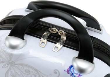 Набір дорожніх валіз BEIBYE Butterfly 2060 з TSA-замком, 4 предмети: жорстка оболонка, включаючи ручну поклажу та косметичку (розмір S, Beautycase)