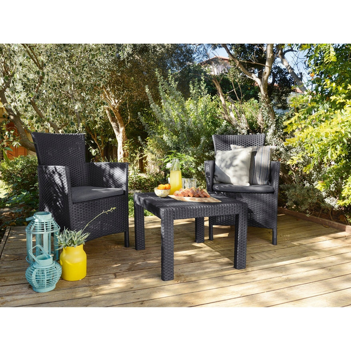 Комплект садових меблів Keter із пластику, сірий, 3 предмети